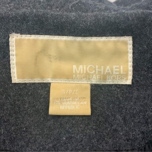 MICHAEL Michael Kors Wool Blend Peacoat Double Breasted in Dark Grey,.Size S. - Picture 9 of 11